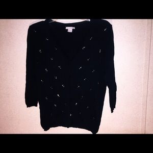 Dressy black sweater with sparkles
